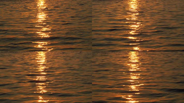 夕阳阳光水面，金色水面