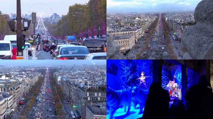 3k法国巴黎城市建筑交通街景人文旅游风景