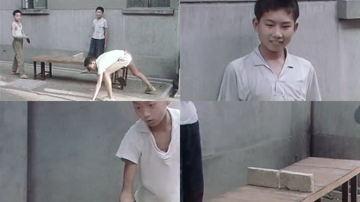 70年代上海小孩打乒乓球