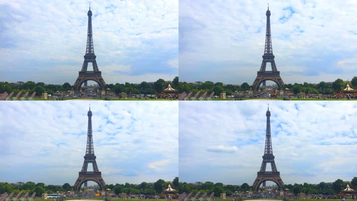 巴黎铁塔，法国巴黎延时