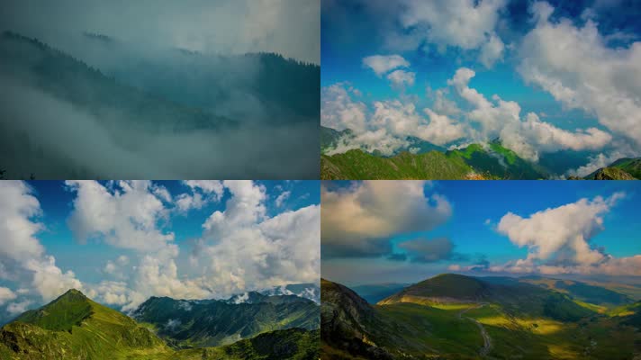 山脉云海，气象万千，云雾缭绕