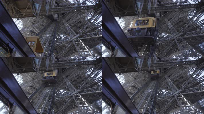 巴黎铁塔，巴黎铁塔内部升降机