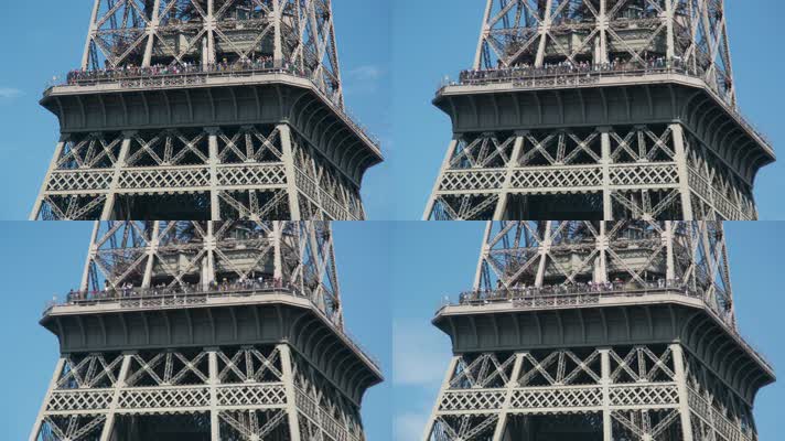 巴黎铁塔，观景台法国巴黎铁塔埃菲尔铁塔