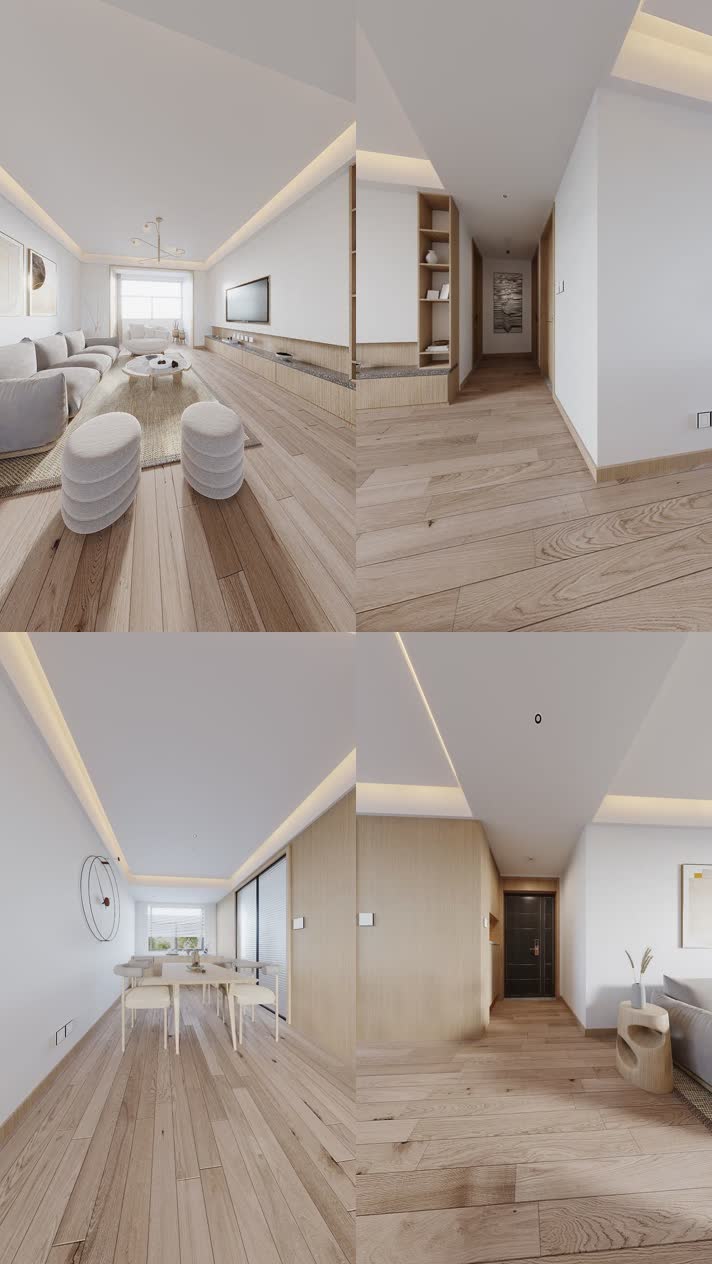 日式简约家装建筑漫游3d效果图三维空间