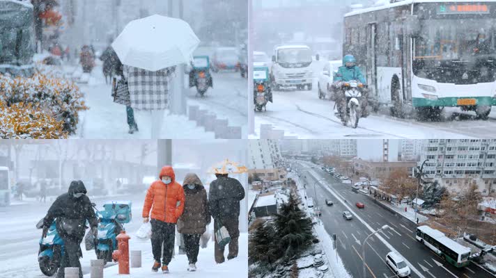 【4k原创】城市冬天的大雪