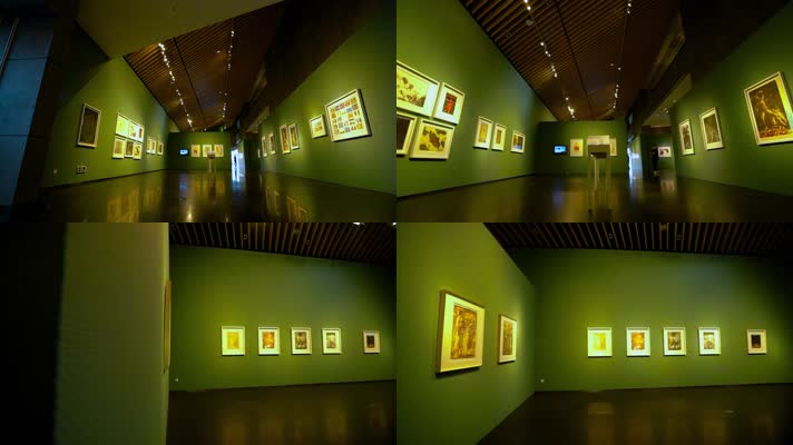 深圳中国版画博物馆展厅墙上抽象画