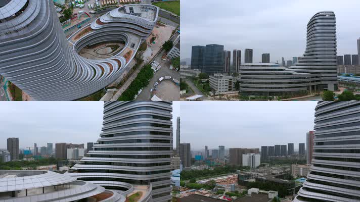 4k航拍深圳龙华在建的龙华科技中心大厦