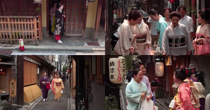 和服美女漫步，日本女人，休闲生活