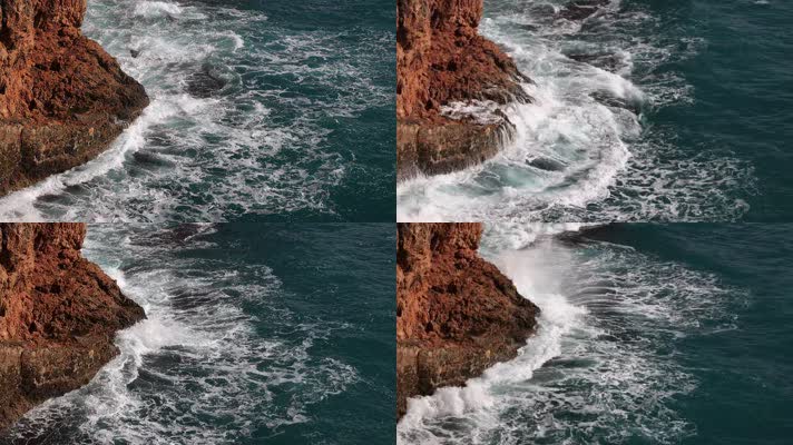 海水拍打岩石