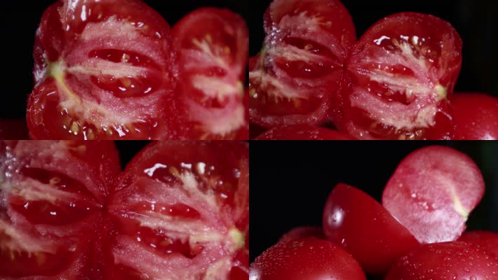 4k西红柿番茄果肉展示