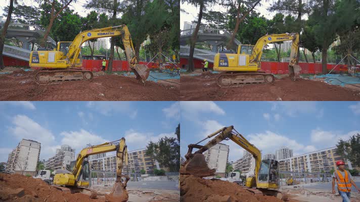 深圳城市建设建设工地挖机红土