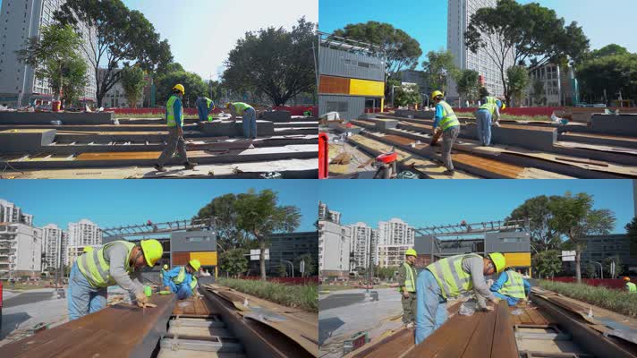 城市建设深圳建设木板台子施工
