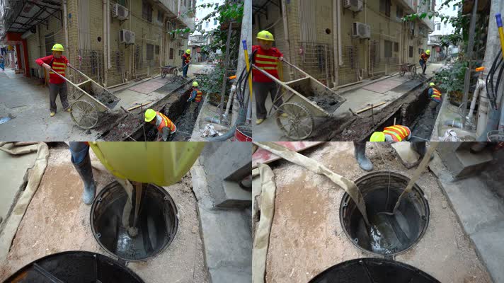 城市建设深圳建设城中村下水道维修挖路