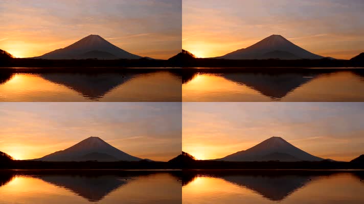 富士山日本黄昏景色视频素材