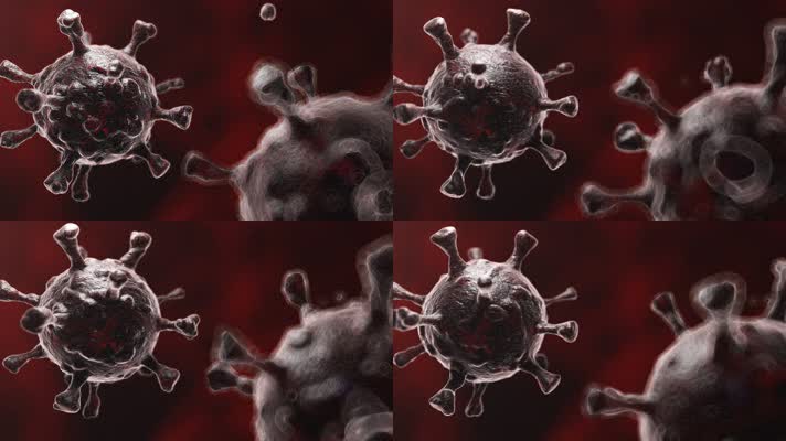 新型冠状病毒肺炎显微镜微生物漂浮蠕动细胞