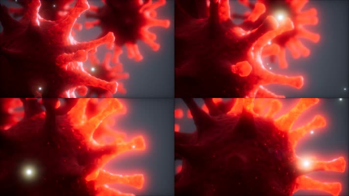 4K新型冠状病毒肺炎显微镜微生物医学样本
