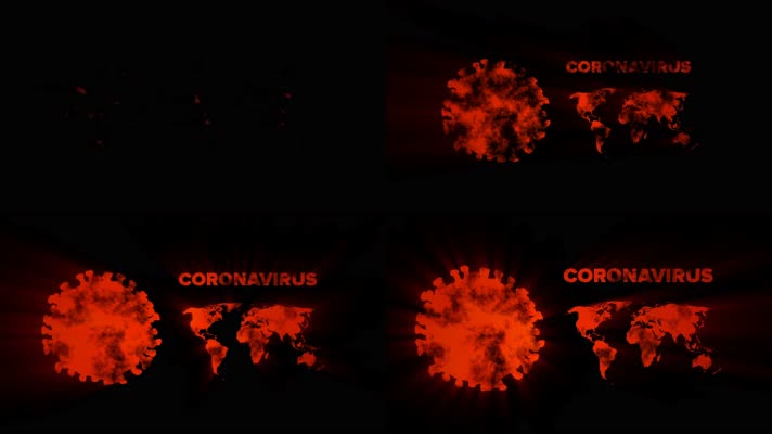 新型冠状病毒地球地图红色紧张