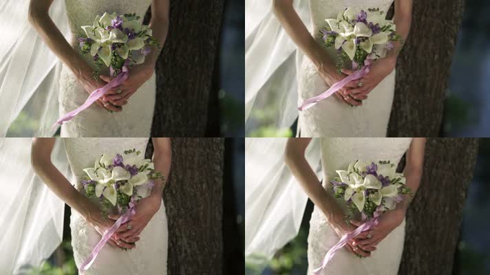 结婚婚礼，花束鲜花，手捧花幸福美好鲜花