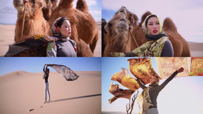 美女沙漠骆驼，沙漠美女女人少女