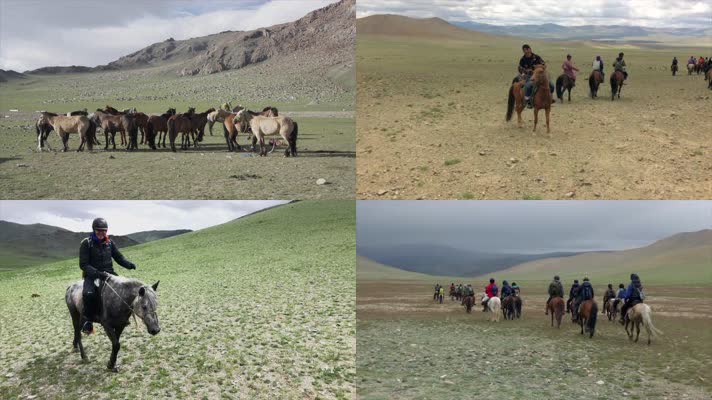 蒙古，草原骑马，少数民族