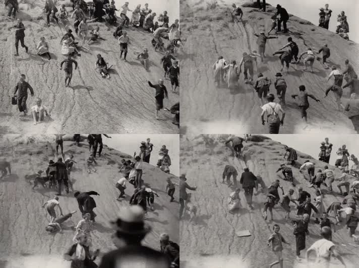 1899年德国柏林游乐园滑沙儿童成人娱乐