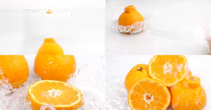 丑橘-桔子-橙子-桔子入水-4K创意视频