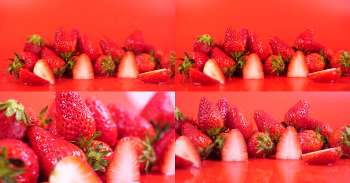 草莓-新鲜草莓-草莓节-牛奶草莓草莓特写