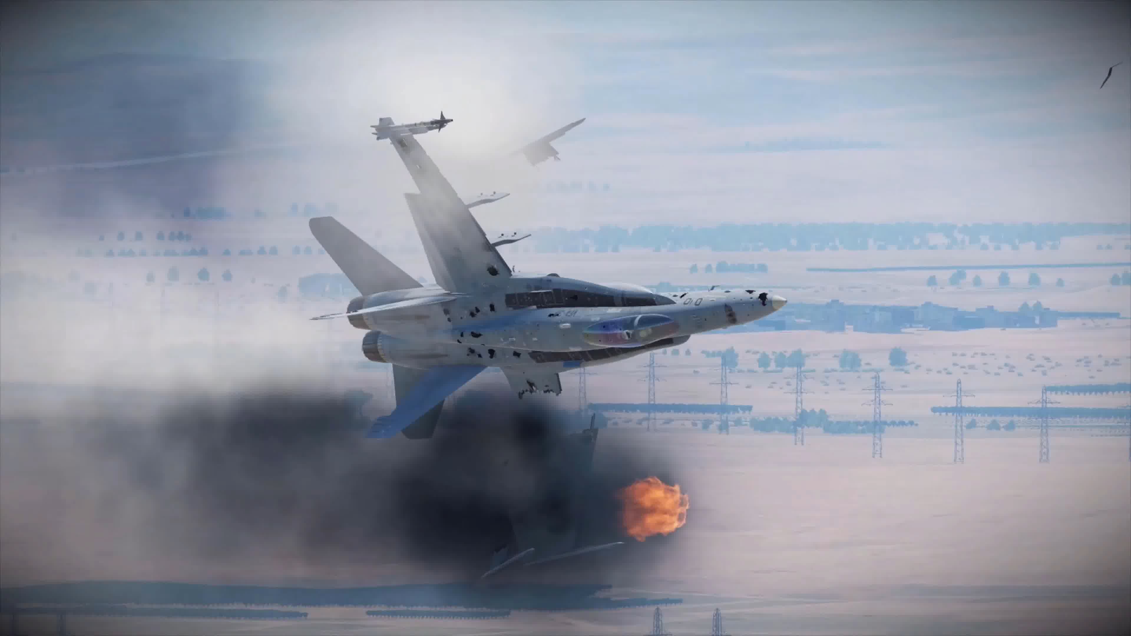战争动画战机空战击落战机二战美军视频素材