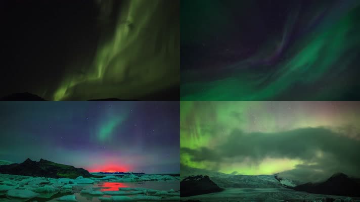 北极光 星空夜景4K 北极延时拍摄