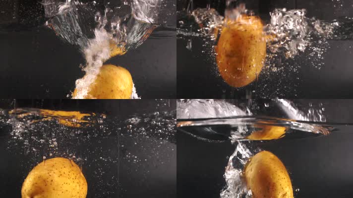 土豆-马铃薯-土豆落入水-土豆掉下水升格