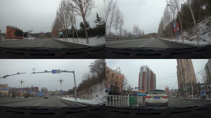 冬季本溪县城市道路