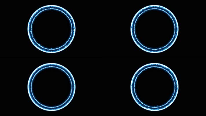4K蓝色动态圆框通道视频-无缝循环