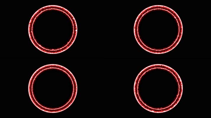 4K红色动态圆框通道视频-无缝循环