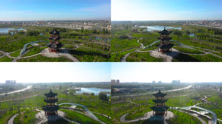 阿克蘇美景 阿克蘇 市區 阿克蘇多浪河 河流 阿克蘇市區全景