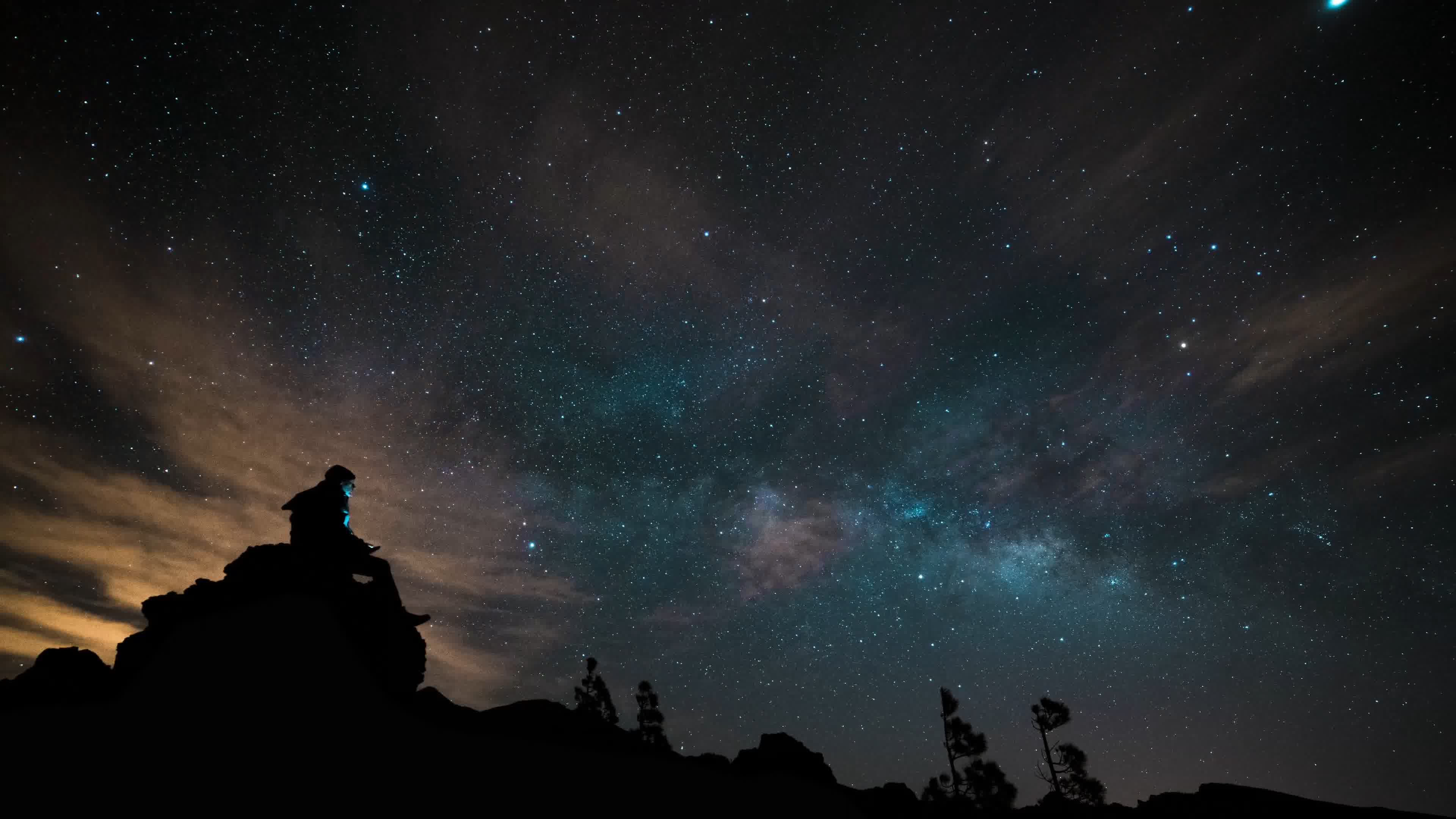 仰望星空夢幻星辰唯美星空視頻素材