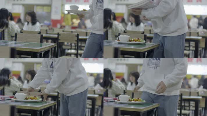 大学生食堂就餐实拍视频