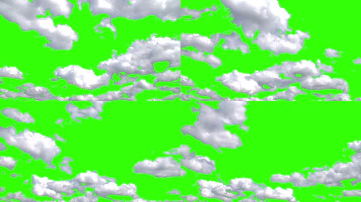 天空白云延时绿屏
