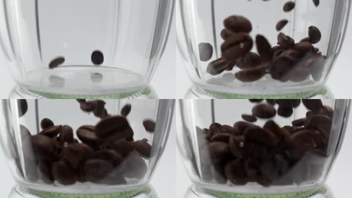 咖啡豆，玻璃杯咖啡豆