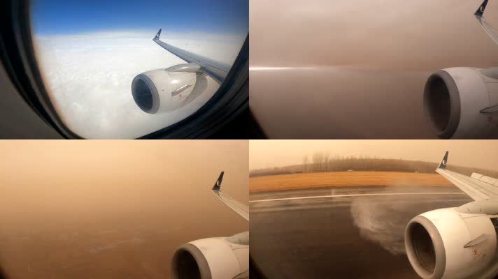民航客机遭遇沙尘暴