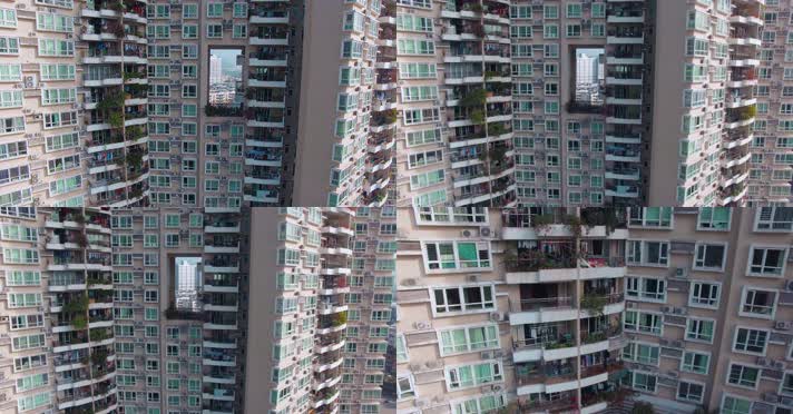 4k深圳一个小区带空洞的高楼设计