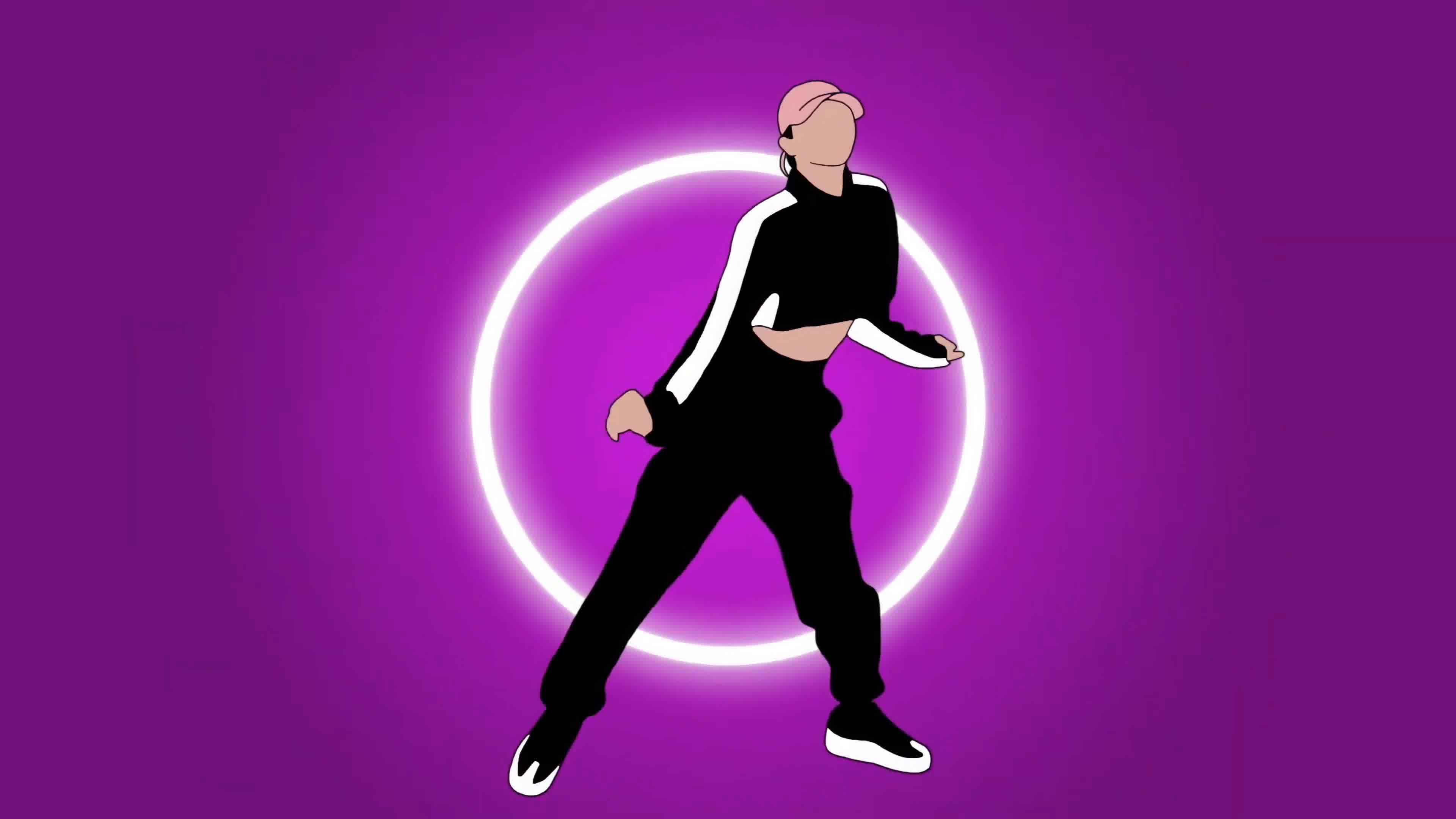 动感舞步卡通人物跳舞视频素材