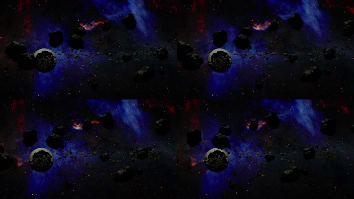 3D宇宙星球陨石运动背景
