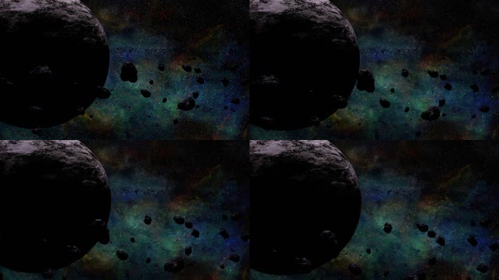 宇宙3D星球陨石运动视频背景