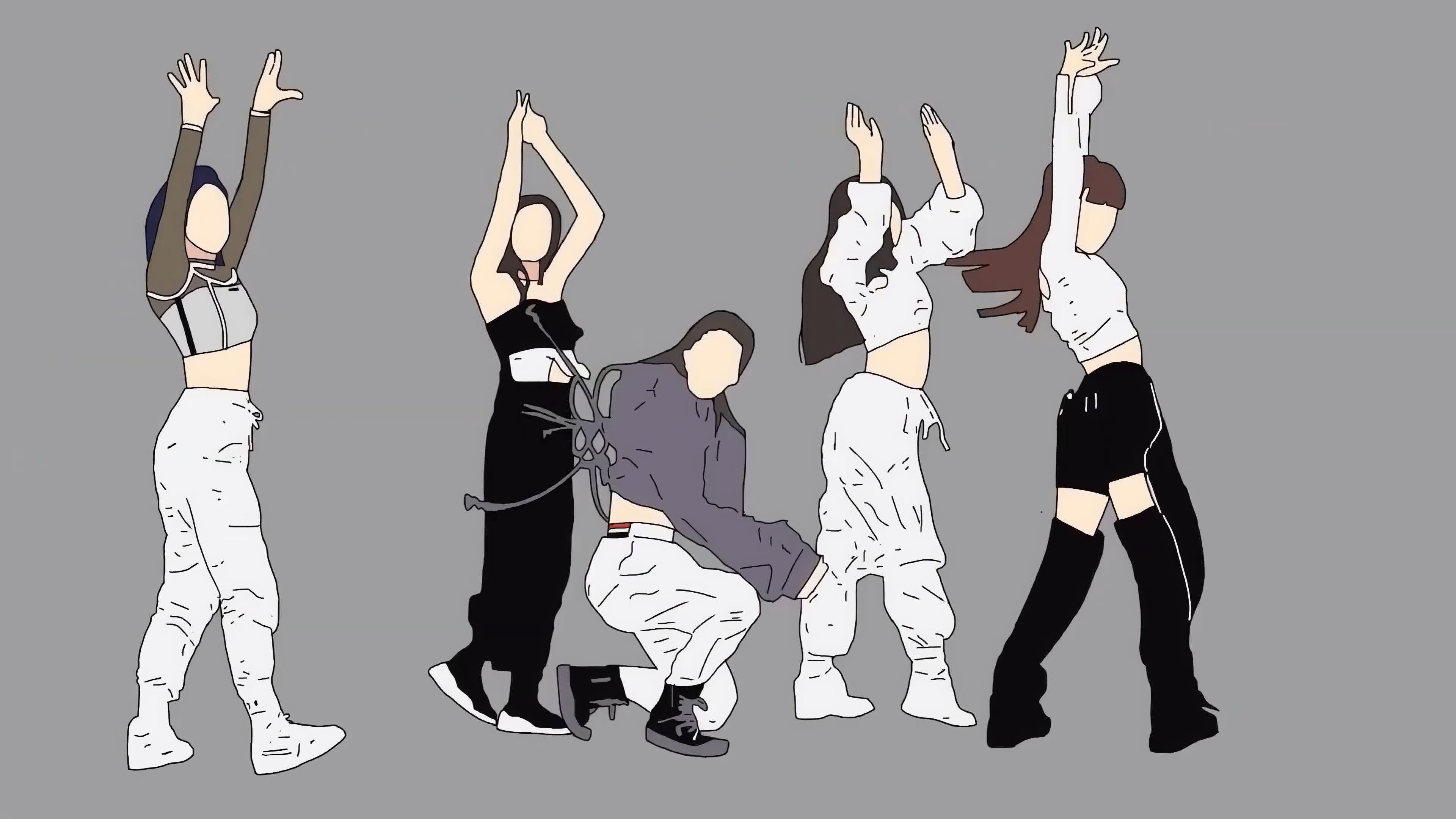 动感舞步卡通人物跳舞视频素材