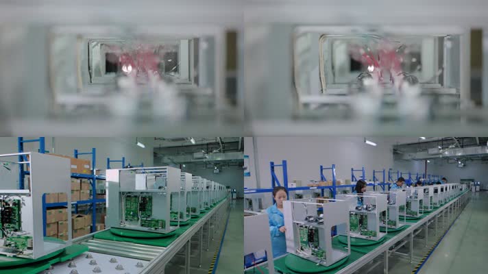 升格微距深圳电子生产企业流水线装配女工