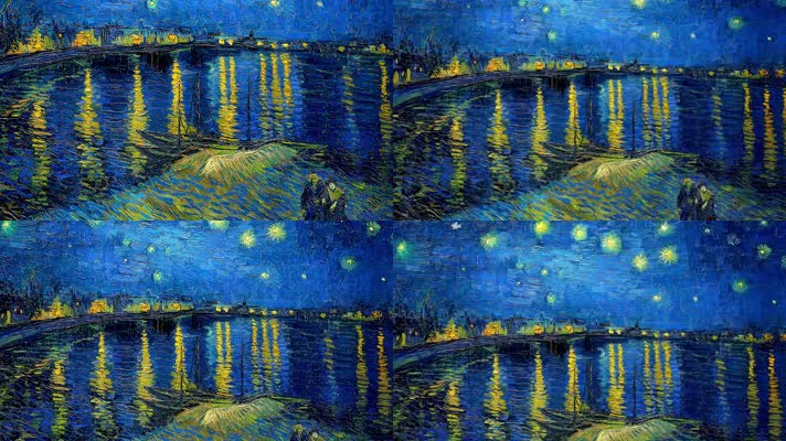 凡高罗纳河上的星空，高罗纳河上的星夜