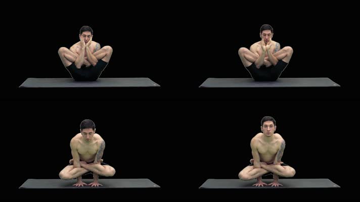 男人运动，男人瑜伽，透明通道