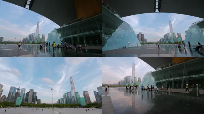 深圳市民中心广场视频远眺平安大厦
