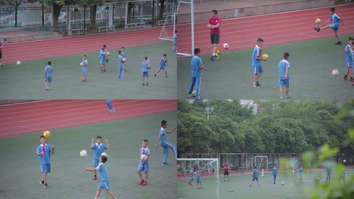足球场小学生踢足球视频深圳小学生上足球课