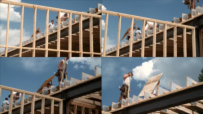 木质建筑结构施工工人